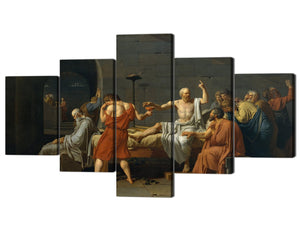 The 5 Pieces Art Wall Prints and Posters Painting Home Decor The Death Socrates Picture Home Decoration Modern Art Wall Painting for Living Room Study and Hallway Ready to Hang（70''Wx40''H）