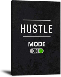 Office Wall Art Hustle Mode Inspirational Motivational Posters Prints on Canvas Inspiring Entrepreneur Quotes Inspiration Motivation Pictures Prints Artwork Home Office Wall Decor Framed
