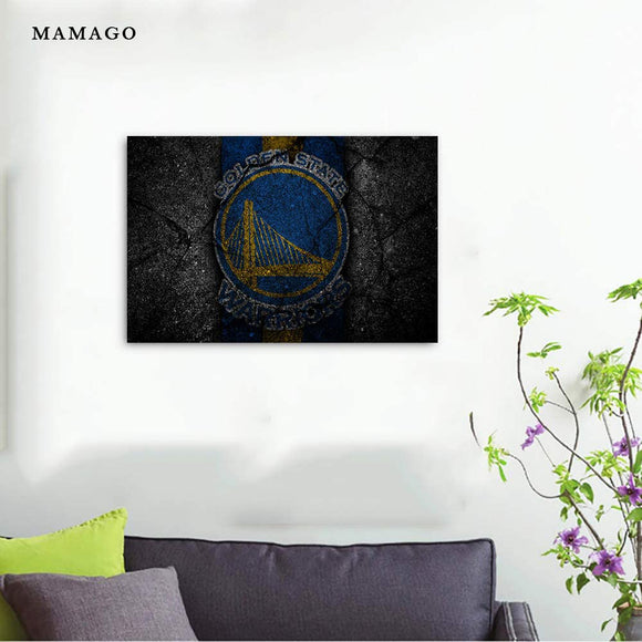 MAMAGO - Golden State Warriors Canvas Wall Art NBA Basketball Sports Pictures Prints on Canvas Modern Poster Painting Artwork Home Decor for Living Room Bedroom Office Framed Ready to Hang - 12