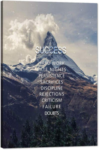 Success Inspirational Wall Art Motivational Posters Painting on Canvas Inspiring Entrepreneur Quotes Artwork Picture for Office Home Classroom Living Room Decorations Framed Ready to Hang