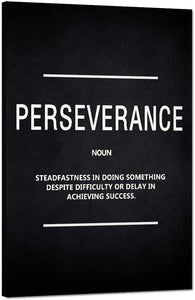 Inspirational Canvas Wall Art Motivational Painting Perseverance Noun Pictures Inspiring Entrepreneur Quote Success Posters and Prints Artwork Decor for Home Office Framed Ready to Hang