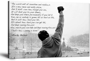 Inspirational Wall Art Motivational Posters Rocky Balboa Speech Canvas Pictures Boxing Sylvester Stallone Painting Inspiring Quotes Hope Prints Artwork Modern Wall Decor for Office Framed