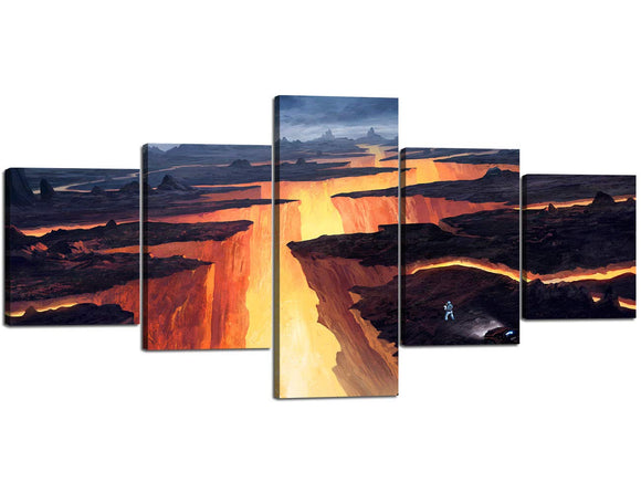 Painting for Fire Under The Canyon Set of The Picture Wall Art Painting Pictures Print On Canvas Landscape The Picture for Home Modern Decoration - 50''Wx24''H
