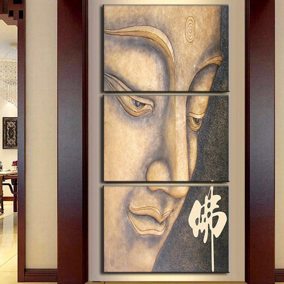 Modern Abstract Buddhist Buddha Painting on Canvas 3 Piece Framed Wall Art Prints for Living Room Contemporary Pictures Home Decoration Artworks Posters and Prints (20x28 Inch/3pcs)