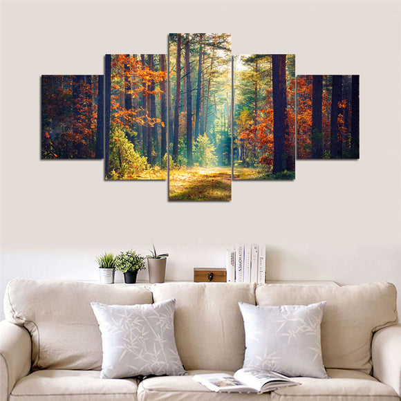 Art Work Wall Painting for Canvas Painting Autumn Forest and Landscape Forest Colorful Painting,Arts Crafts for Home Decor for Living Room Bedroom(60''Wx32''H)