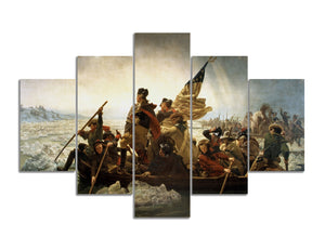 George Washington Crosses The Delaware River, Canvas Print Wall Art Famous Painting Reproduction Modern Decorative Artwork for Home and Wall Decoration - 70''W x 40''H
