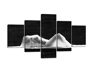 5 Panel Fashion Sexy Woman Canvas White Cloth Prints Wall Art Painting Framed Bedroom Hotel Wall Decoration - 70''W x 40''H